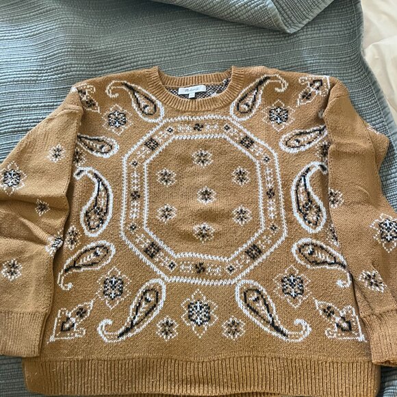 Mustard Bandana Print Madewell Sweater - Picture 2 of 2